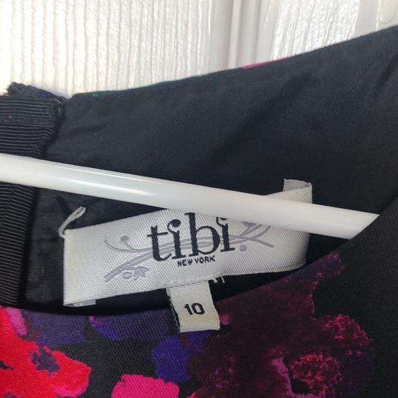 Size 10 Tibi black floral cocktail dress - Picture 2 of 4